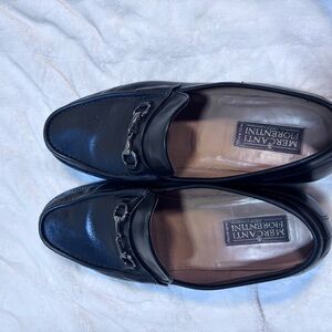 Mercanti Fiorentini Black Leather Slip-Ons
